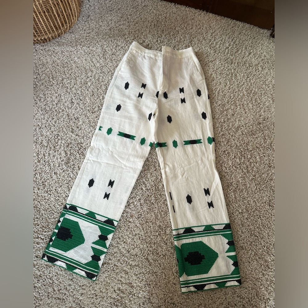 Zara white linen pants